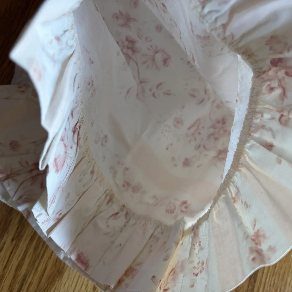 2‎ Ralph Lauren Floral Heartland Stripe Pink Standard Pillowcases Ruffle Country